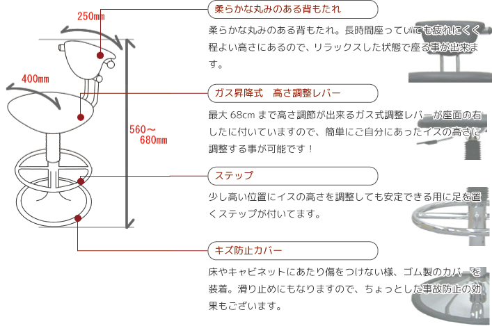 アミューズメントチェアー各部名称